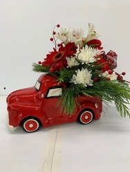 Vintage Red Christmas Truck from Roses and More Florist in Dallas, TX