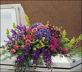 Graceful Tribute Casket Spray from Roses and More Florist in Dallas, TX