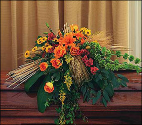 Autumn Faith Casket Spray from Roses and More Florist in Dallas, TX