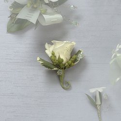 White Rose Boutonniere from Roses and More Florist in Dallas, TX