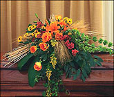 Autumn Faith Casket Spray from Roses and More Florist in Dallas, TX