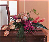 Tropical Paradise Casket Spray from Roses and More Florist in Dallas, TX