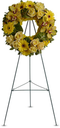 Circle of Sunshine Wreath from Roses and More Florist in Dallas, TX