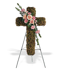 Pink Bouquet Cross from Roses and More Florist in Dallas, TX