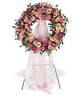 Respectful Pink Wreath from Roses and More Florist in Dallas, TX