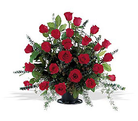 Blooming Red Roses Basket from Roses and More Florist in Dallas, TX